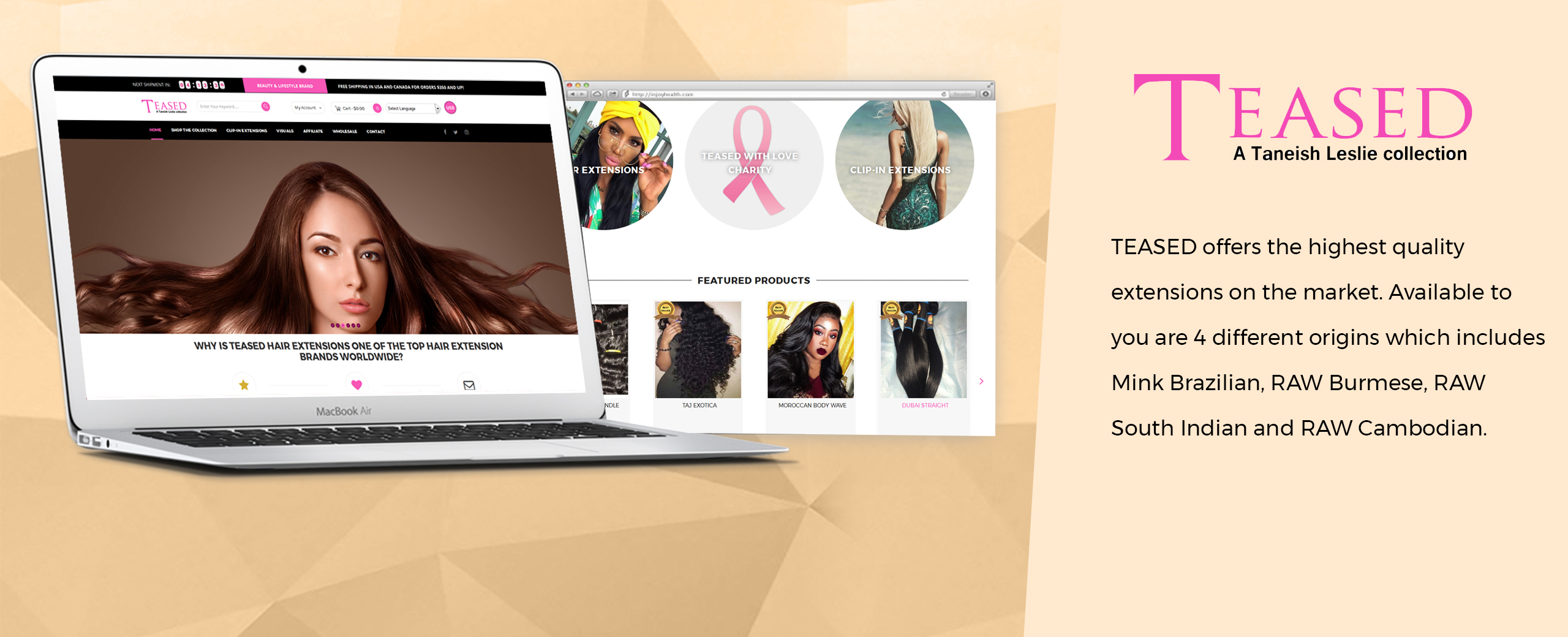 Hair Extension merchant hired us for theme customization and feature enhancement of their store.