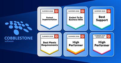 CobbleStone Software Celebrates Major Recognition in G2 Summer 2026 Awards
