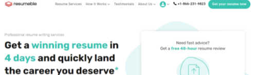Resumeble-homepage