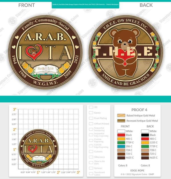 T.H.E.E. OW Sweet, Inc. Commemorative Challenge Coin - Image 3
